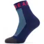 Sealskinz Mautby Waterproof Warm Weather Ankle Length Sock with Hydrostop Navy Blue/Grey/Red